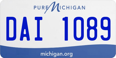MI license plate DAI1089