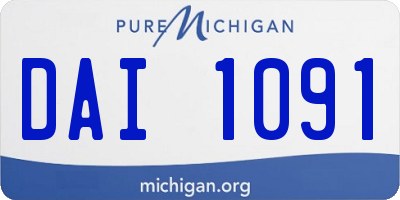MI license plate DAI1091