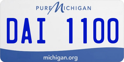 MI license plate DAI1100