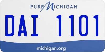 MI license plate DAI1101