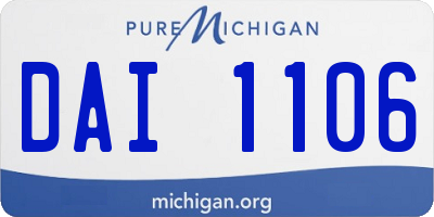 MI license plate DAI1106