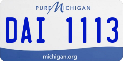 MI license plate DAI1113