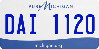 MI license plate DAI1120