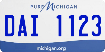 MI license plate DAI1123
