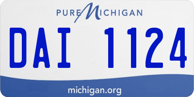 MI license plate DAI1124