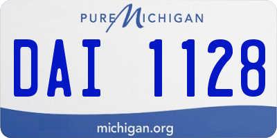 MI license plate DAI1128