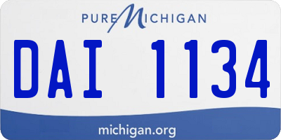 MI license plate DAI1134