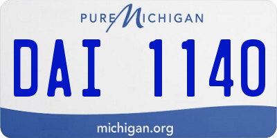 MI license plate DAI1140