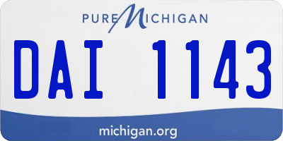 MI license plate DAI1143