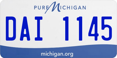 MI license plate DAI1145