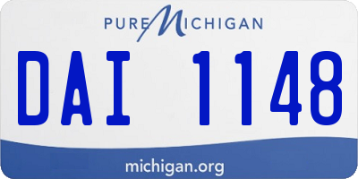 MI license plate DAI1148