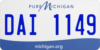 MI license plate DAI1149