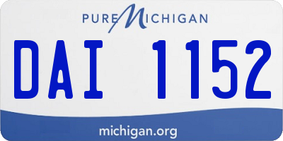 MI license plate DAI1152