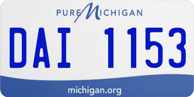 MI license plate DAI1153