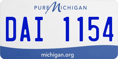 MI license plate DAI1154