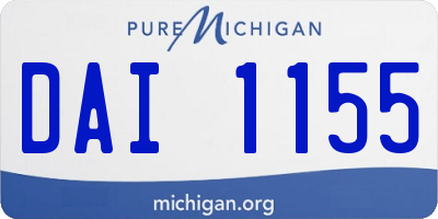 MI license plate DAI1155