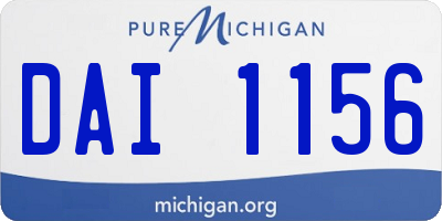 MI license plate DAI1156