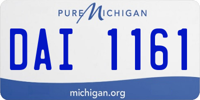 MI license plate DAI1161