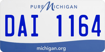 MI license plate DAI1164