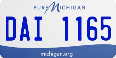 MI license plate DAI1165