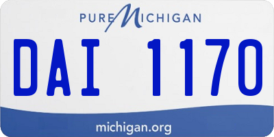 MI license plate DAI1170