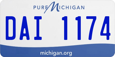 MI license plate DAI1174