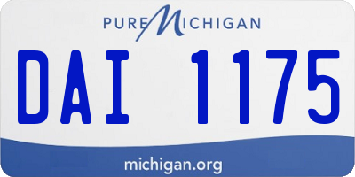 MI license plate DAI1175