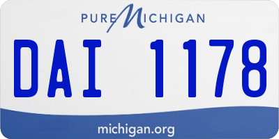 MI license plate DAI1178