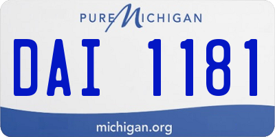 MI license plate DAI1181