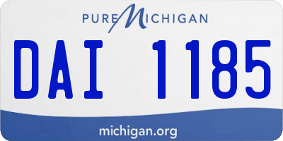 MI license plate DAI1185