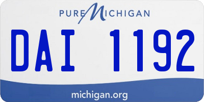 MI license plate DAI1192