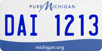 MI license plate DAI1213
