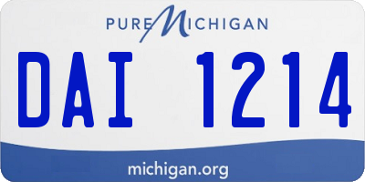 MI license plate DAI1214