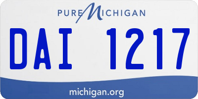 MI license plate DAI1217