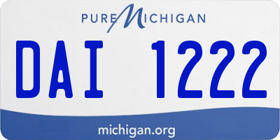 MI license plate DAI1222