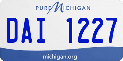 MI license plate DAI1227