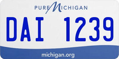 MI license plate DAI1239