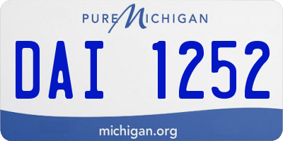 MI license plate DAI1252