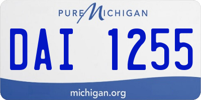 MI license plate DAI1255