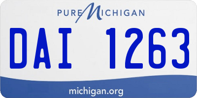 MI license plate DAI1263