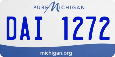 MI license plate DAI1272