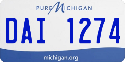 MI license plate DAI1274
