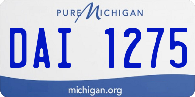 MI license plate DAI1275