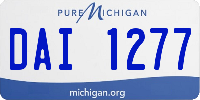 MI license plate DAI1277