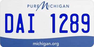 MI license plate DAI1289