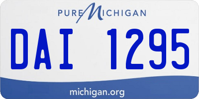 MI license plate DAI1295