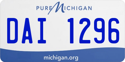 MI license plate DAI1296