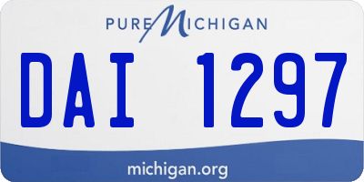 MI license plate DAI1297