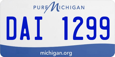 MI license plate DAI1299