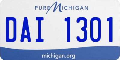 MI license plate DAI1301